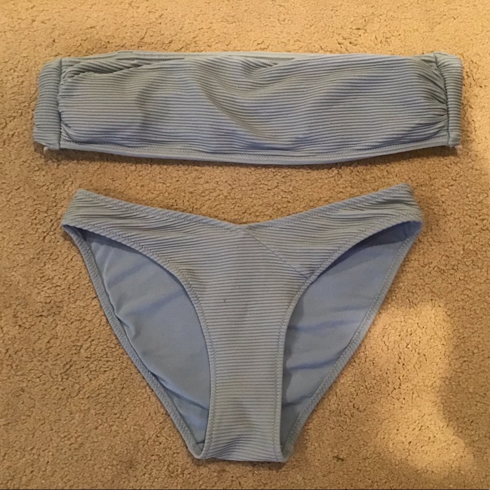 h&m blue bikini top and bottoms